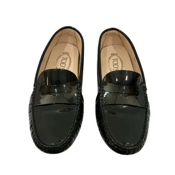Tod’s City Gommino Patent Leather Loafers Black Size 38.5 Italy / 8.5 US - Picture 9 of 13